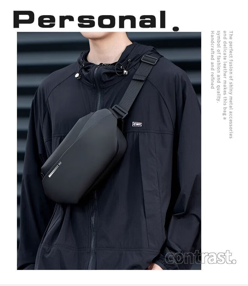 361° Men's Crossbody Bag Lightweight Outdoor Chest Bag Large Capacity Commuter Shoulder Bag Simple Durable Sling Bag Cycling Bag New 4