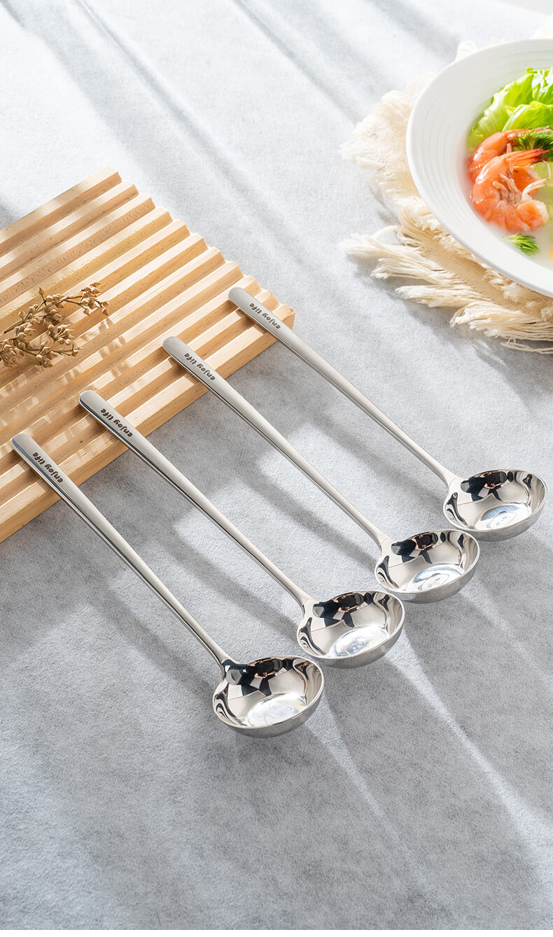 Guangyi 316L Stainless Steel Soup Spoon Large Thickened Flat Bottom Spoon Children's Tableware Panda + Taiji Bear GY1564 4