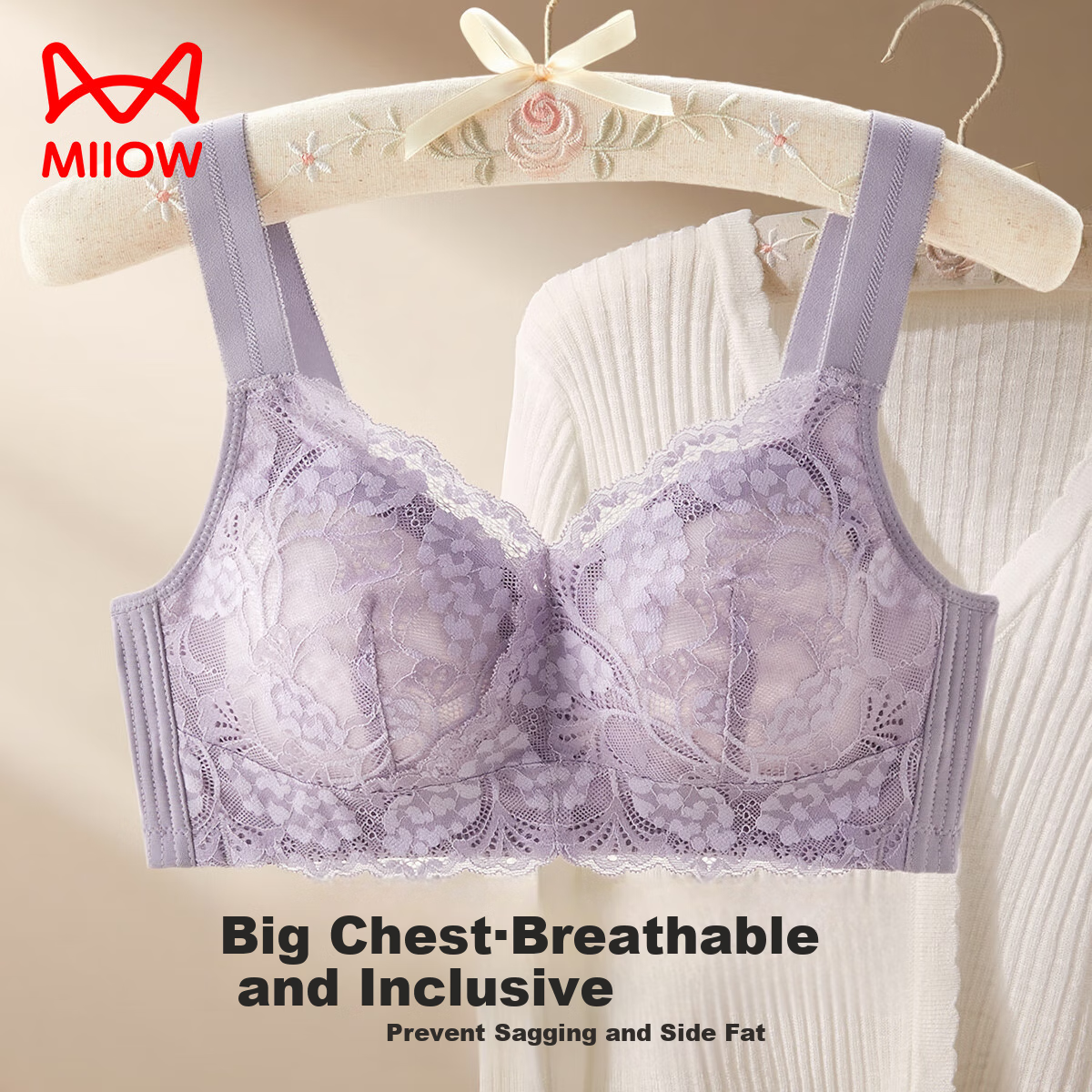 Бюстгальтер MiiOW Plus Size для женщин, большой размер, минимизирующий полноту, с полной поддержкой, формирующий, push-up, предотвращающий обвисание