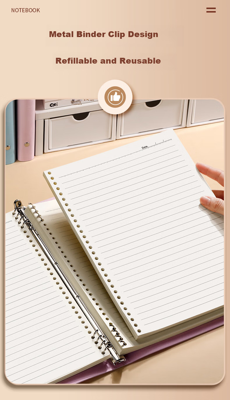 Baijinliren Error Correction Notebook, Soft Cover B5 Loose-Leaf Detachable Workbook for Primary And Secondary School Students, Chinese Math English Postgraduate Exam Error Correction Notebook, Xingdaizi Purple 1