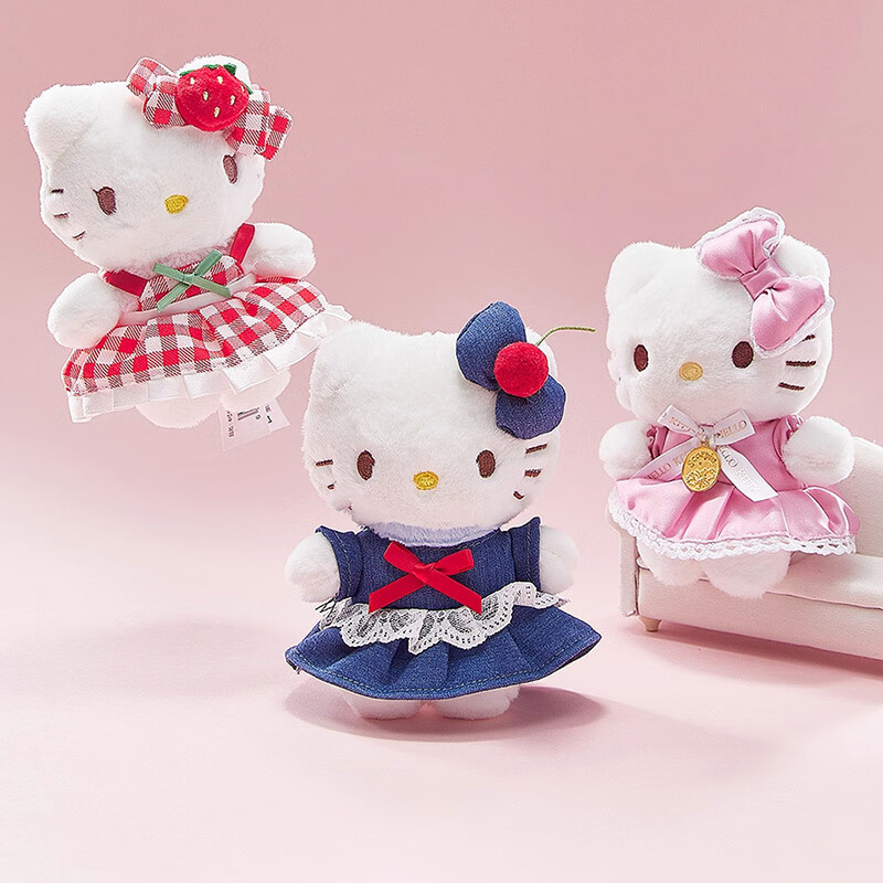 Hello Kitty Sanrio Plush Doll Keychain Birthday Gift for Girls Kitty Cat Backpack Pendant
