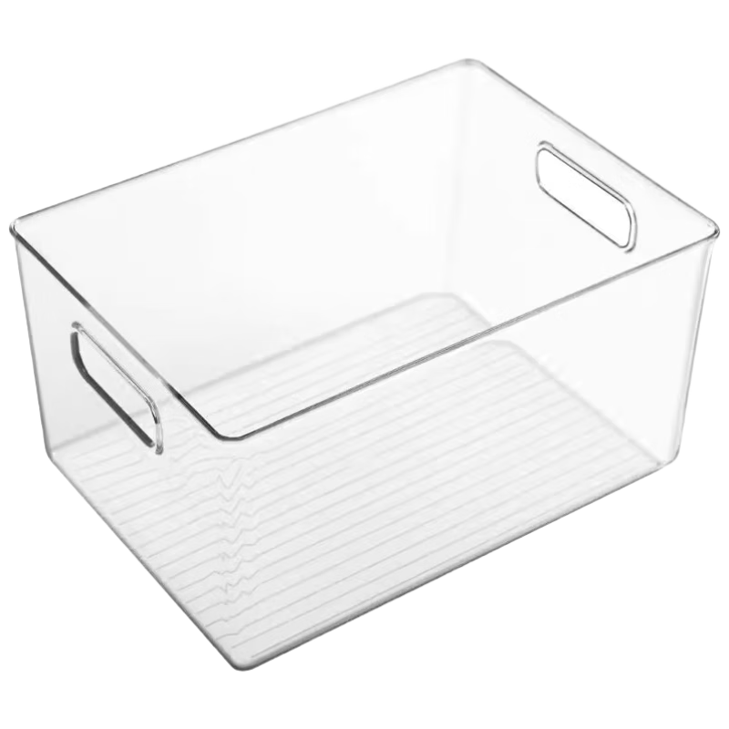 Dengbi Desktop Storage Box, Large Transparent Plastic Container, Snack And Miscellaneous Storage Basket, Tabletop Cosmetic Organizer Shelf