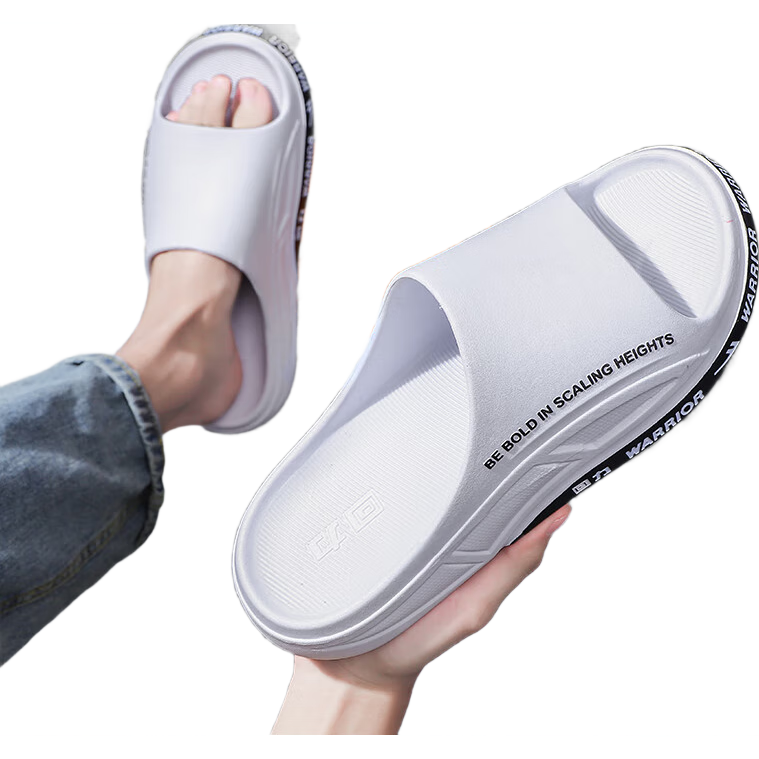 Warrior Men's Non-Slip, Odor-Resistant Sandals, Comfortable Summer Outdoor Indoor Home Bathroom Slippers 3B22 White And Black Size 40-41