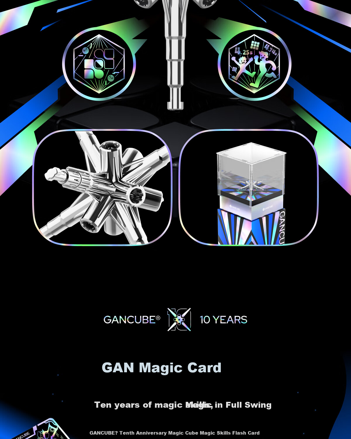 GAN Magic Cube, Three-Level Children's Early Education Toy, Magnetic Professional Competition Birthday Gift, 15Maglev Ten-Year Anniversary UV Versio 11