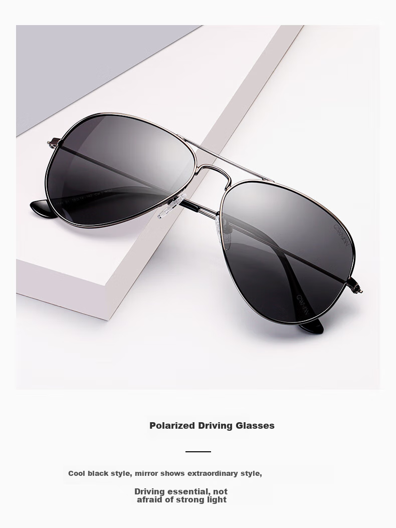 CAXMAN Sunglasses for Men And Women, Polarized Aviator Sunglasses, High Definition Driving Glasses, S1 Gun Frame with Gray Lenses 5