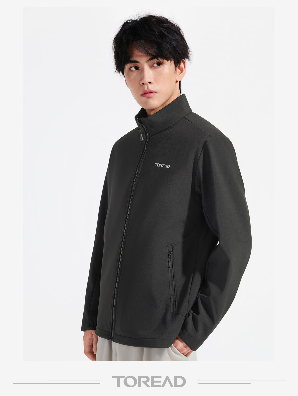 TOREAD Men's Soft Shell Jacket, Outdoor Windproof Warm Fleece-Lined Soft Shell Coat, Hiking Jacket, Mountaineering Outerwear TAEEBN91775 4