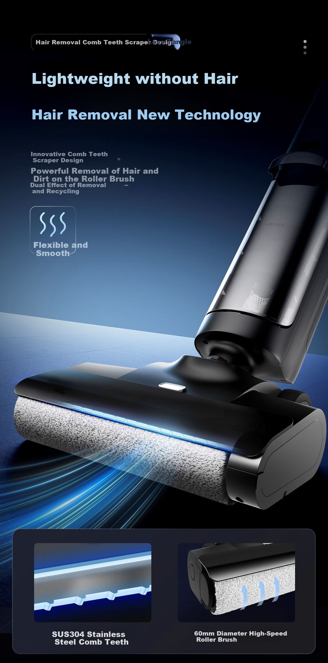 Panasonic [Cleaning Wonder] Floor Scrubber Vacuum Mop All-In Automatic Cleaning Machine Vacuum Cleaner for Home Use with Anti-Hair Tangling Separation, Active Water Sterilization, Long-Lasting Battery Life MC-XC25W 4