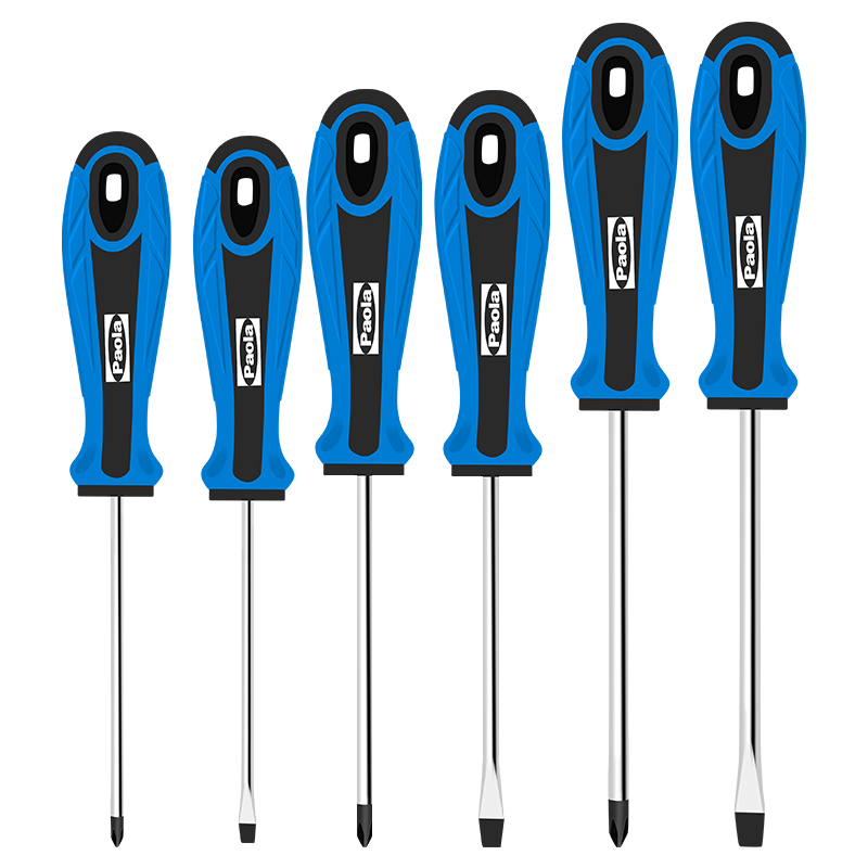 Paola 6-Piece Phillips And Flathead Strong Magnetic Screwdriver Set, 3*75, 4*125, 6*150mm Repair 1803