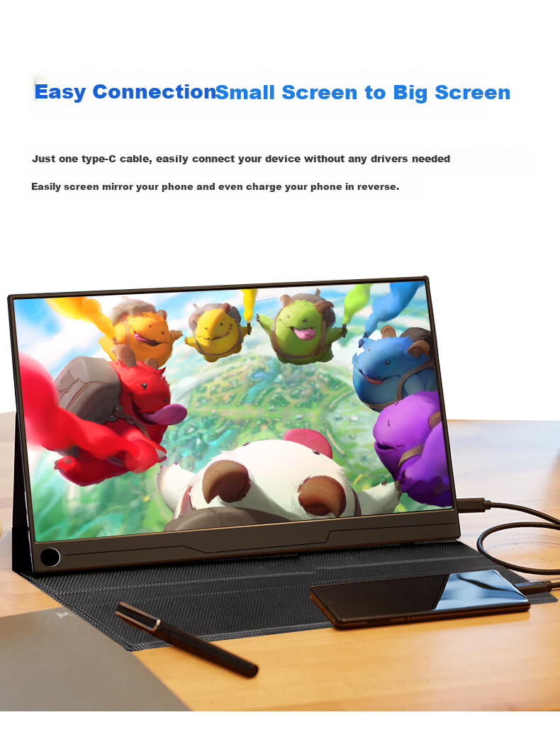 Eimio 2.5K Foldable Dual-Screen Monitor, Portable Display 16:10 Extended Triple-Screen Laptop Secondary Computer Expansion Screen 16-Inch Office Trading Large Screen E10K 7