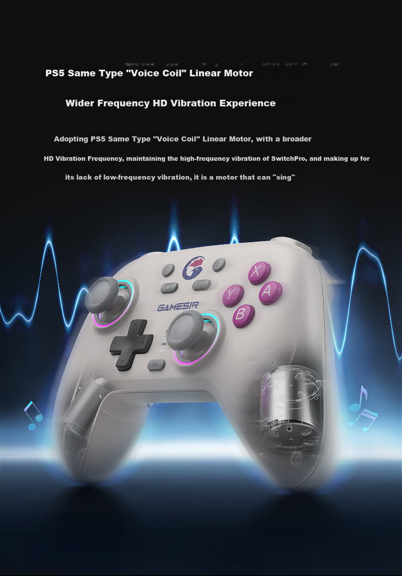 GAMESIR Qimingxing NS Version Switch 2 Motion Controller HD Vibration Steam Wireless Bluetooth Gamepad for PC Computer Mobile Phone Silk Song Pro Pokemon ZA 6