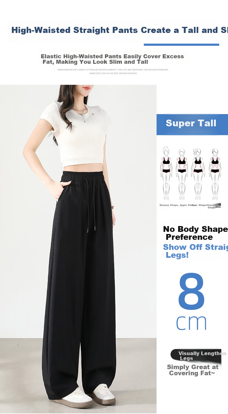 XUEXIMAN Cool Wide-Leg Pants for Women, Summer Lightweight 2026 New High-Waist Draping Loose Quick-Dry Lazy-Feel Mafu Yamamoto Pants 9