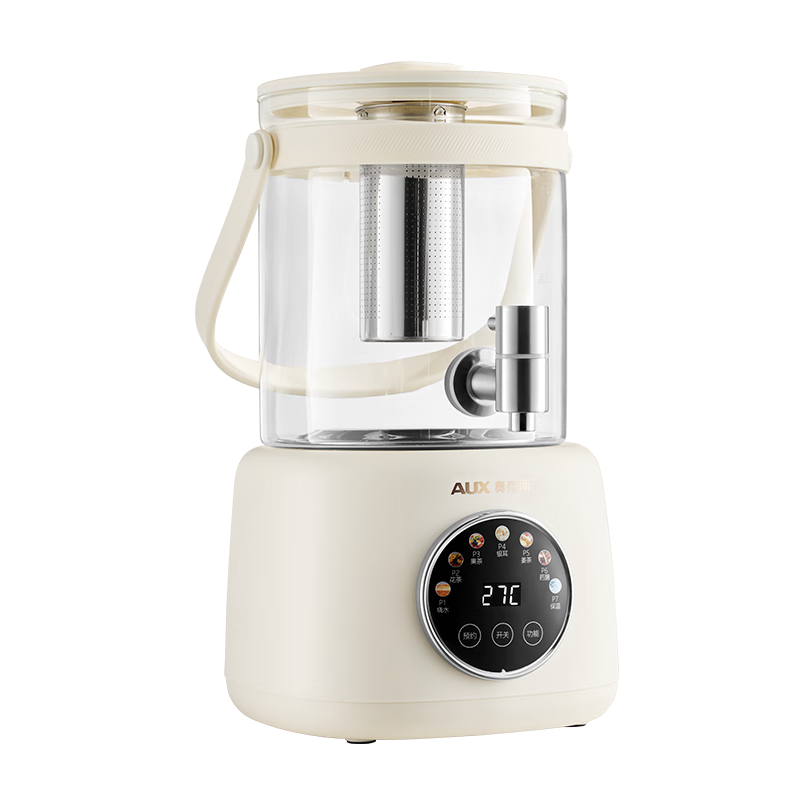 AUX Health Pot, Flower Tea Health Bucket, Faucet Water Boiler, Tea Maker, Glass Flower Tea Pot, Electric Kettle with Tea Strainer YS126