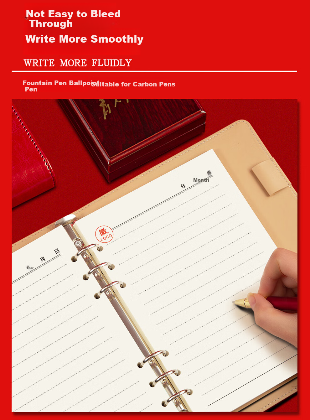 Jiaranheng Party Member Study Notebook, New 25K Model, Party History And Party Building Work Learning Notebook, Loose-Leaf Style, A5 Size, for Party Class, Party Affairs, And Branch Meeting Records, Customizable, Red 6