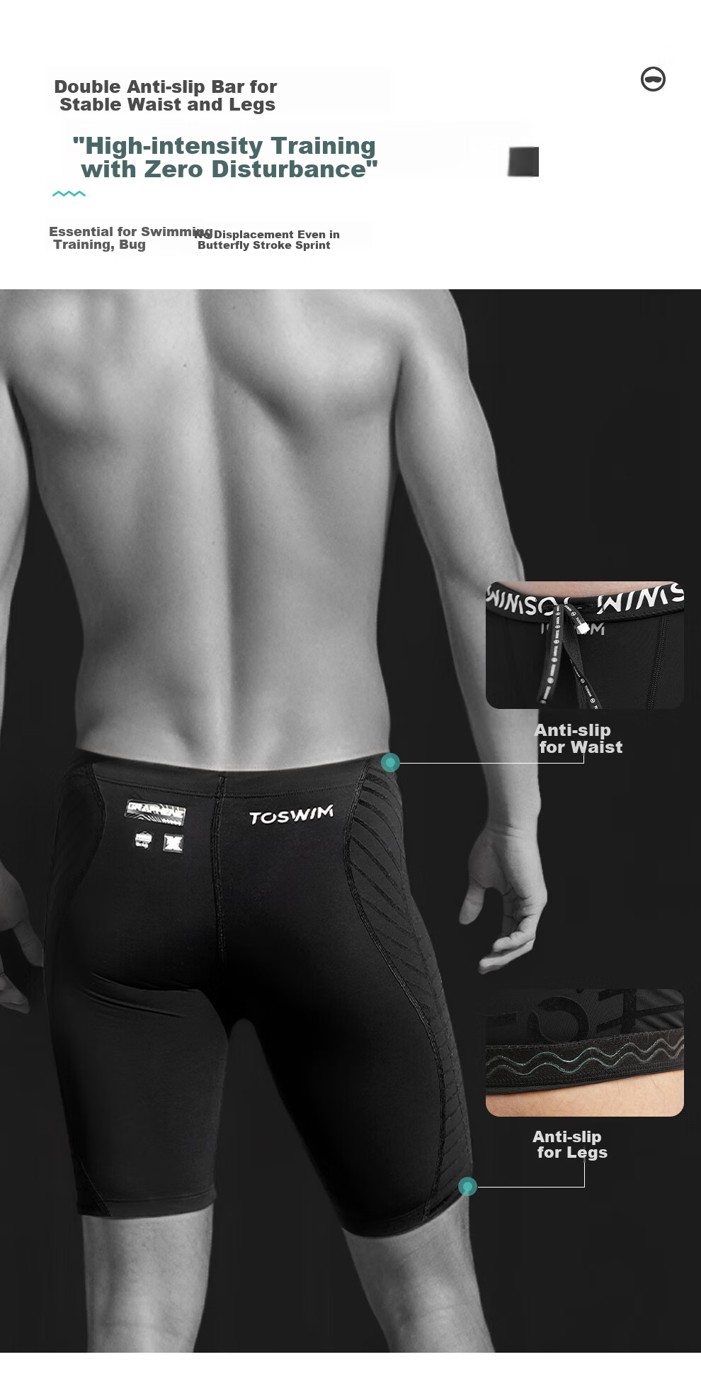 TOSWIM Men's Swim Trunks, Beach Shorts, Loose-Fitting Shorts for Men, Hot Spring Resort Swimming Trunks, Gravity Black Hole L 6