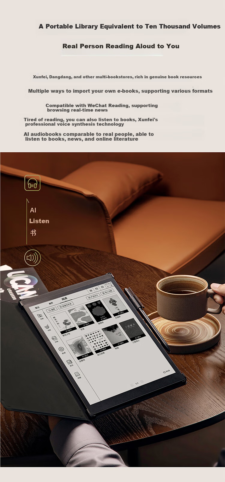 IFLYTEK Smart Office Notebook T3, 10-Inch E-Ink Reader, E-Screen Writing Pad, Electronic Office Notebook, E-Paper, Voice Transcription, Black 12