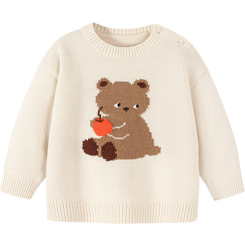 Minibala Bala Children's Baby Sweater Soft Skin-Friendly Non-Deforming Red Christmas Sweater [Artist Collaboration]