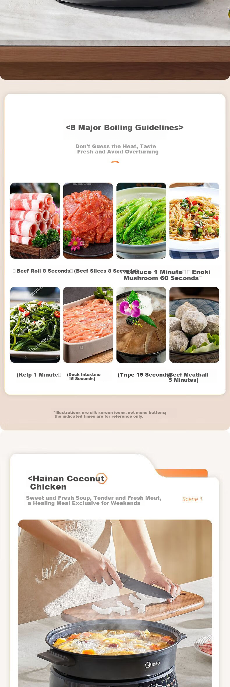 Midea Electric Hot Pot, 6L Capacity, Household Antibacterial Multi-Functional Cooker, Detachable Steamer, Deep 9CM, Suitable for Steaming, Boiling, Frying, Stir-Frying, Stewing, Braising, All-In Non-Stick Pan, Self-Operated 5