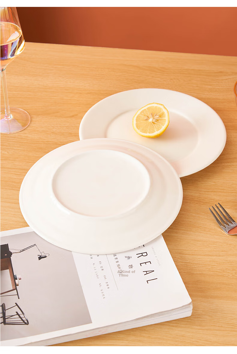 Youlaifu Ceramic Steak Plate, Home Dining Plate, 10-Inch European-Style Western Plate, Hotel Commercial Use, Microwave Safe, Set of 2 6