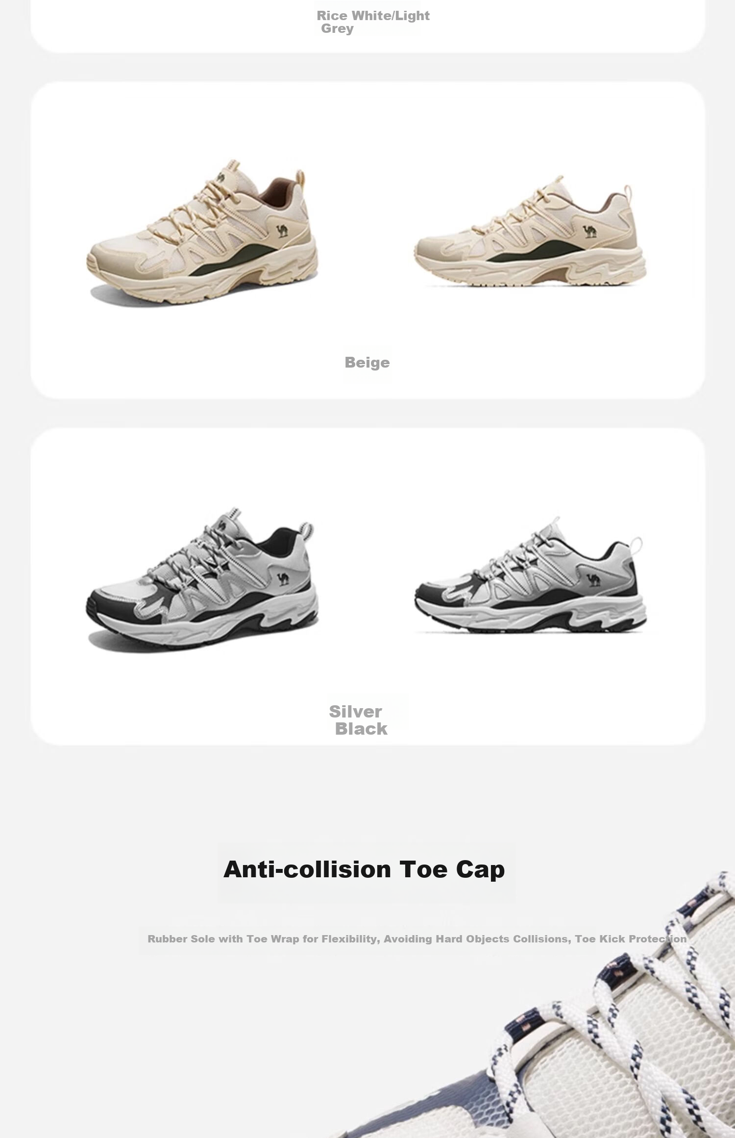 CAMEL Xianglong Hiking Shoes, Non-Slip Mesh Outdoor Breathable Footwear, Couples' Wear-Resistant Hiking And Mountaineering Shoes, F24B693030 8