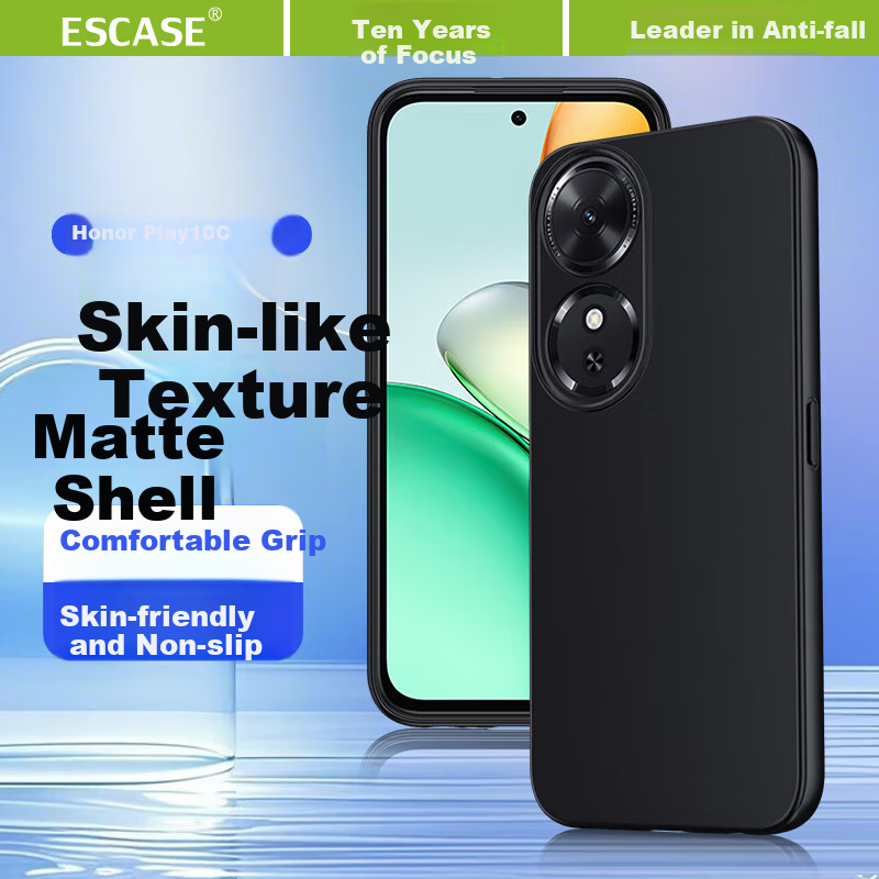 Чехол для телефона ESCAPE для Honor Play10C, полнолинзовый защитный чехол, ультратонкий матовый защитный чехол, противоударный простой мягкий чехол с защитой от отпечатков пальцев, черный