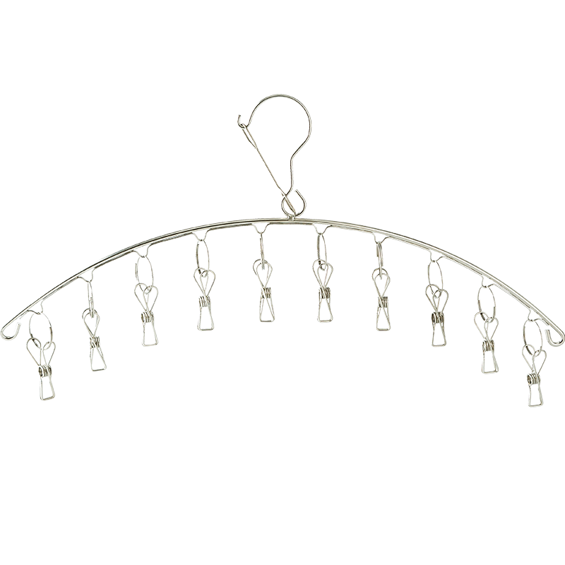 WoJia Stainless Steel Sock Clips Multi-Clip Hanger Non-Marking Socks Household Windproof Drying Multifunctional Clothes Hanger