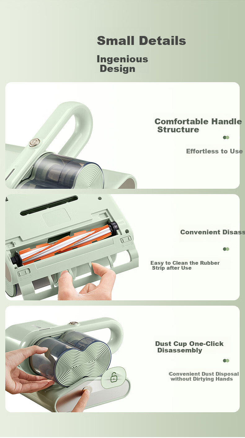 SUPOR Mite Remover Bed, Dual Dust Cup with Dust And Air Separation, Household Deep Cleaning Machine for Mites, Powerful Beating, Vacuuming, Mite Removal, Hair Removal All-In ERC-TT12S 14