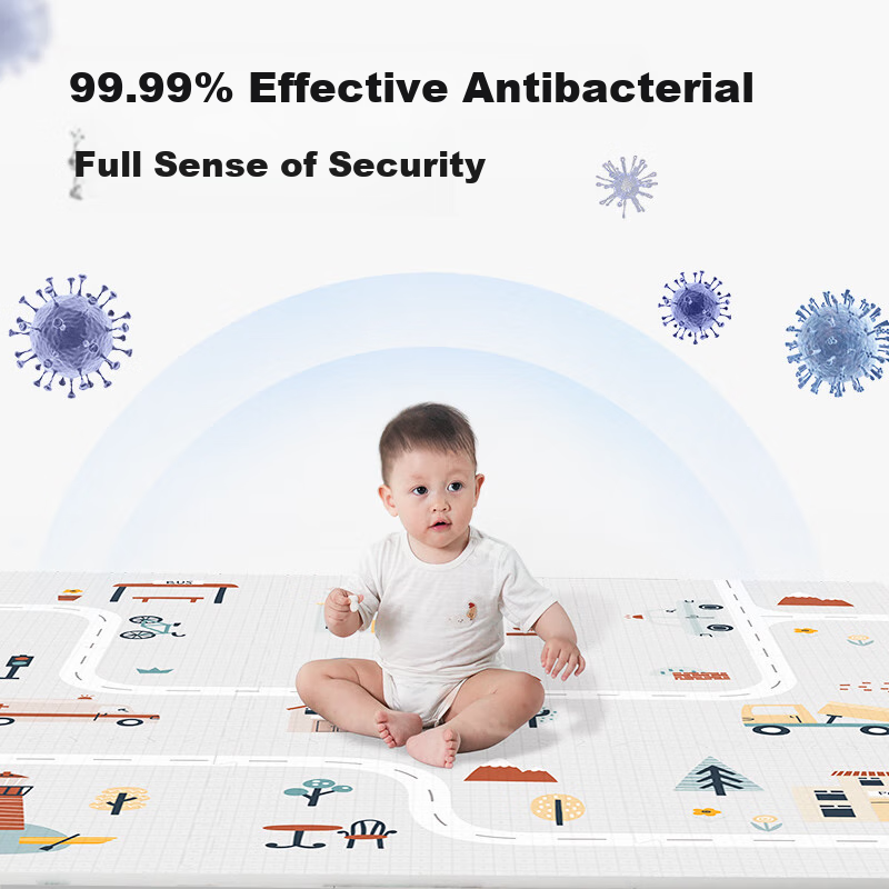 Beiboshi Babybox Antibacterial Crawling Mat, EPE Baby Play Mat, Children's Interlocking Foam Floor Mat, 6 Pieces, 2CM Thick