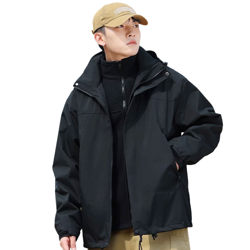 EASTERN CAMEL Couple's Three-In Waterproof Jacket, Outdoor Sports Coat for Men And Women, Windproof Outerwear, Khaki Color Single Layer, Size L