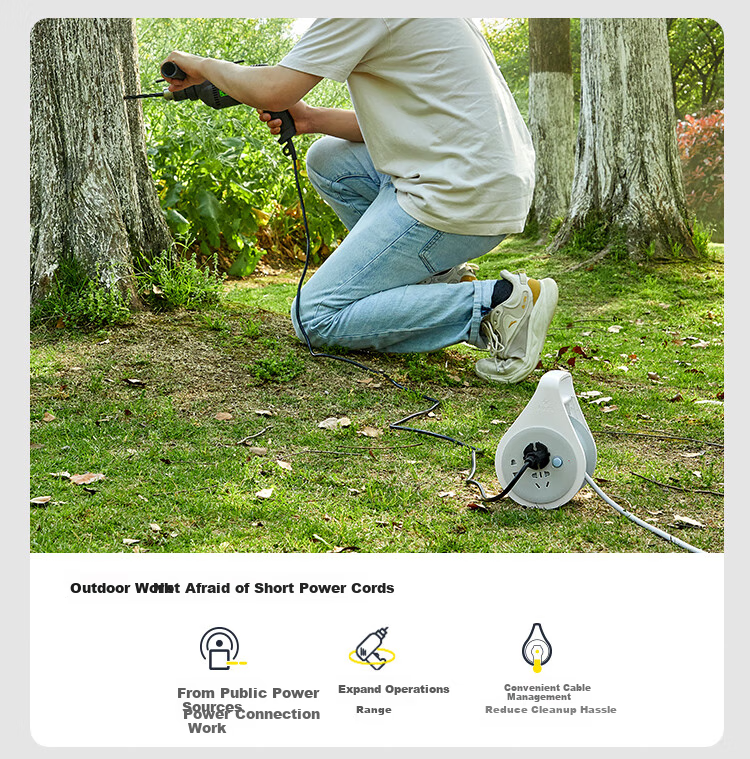 BULL Overheat Protection Cable Reel Socket/power Strip GN-8030, 4 Outlets, 30 Meters Cable Reel, for Engineering Use 4