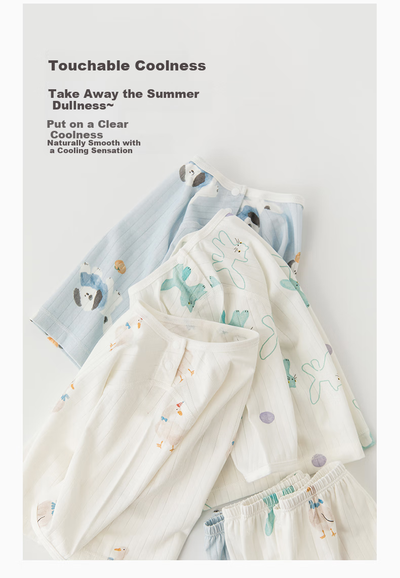 Guaiqixiong Baby Boy And Girl Underwear Set, Home Wear, Infant Two-Piece Spring And Summer Thin Outfit, Spring And Autumn Pajamas, Children's Clothing 9