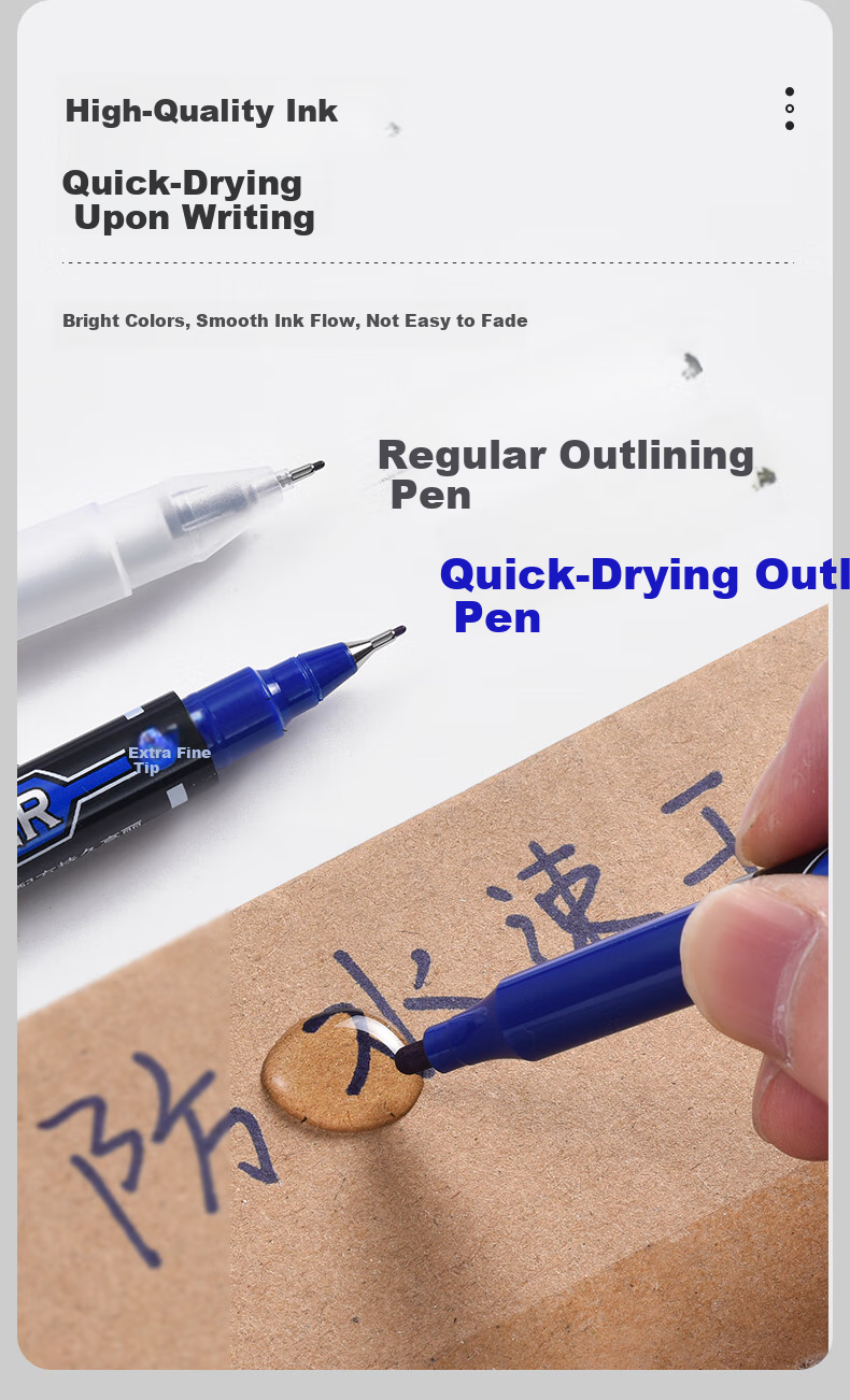 M&G Stationery Blue Dual-Tip Logistics Pen Waterproof Marker Oil-Based Marker Children's Student Outlining Pen Upgraded Version Office Supplies 12 Pieces MG2130 5