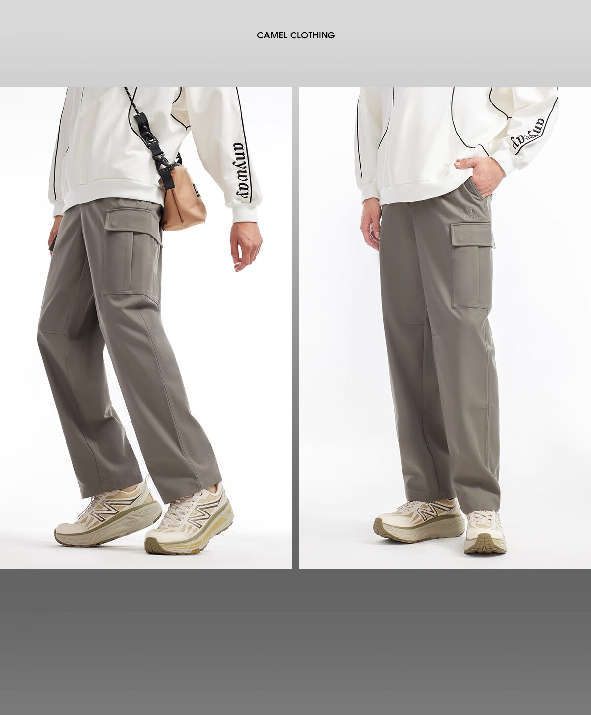 CAMEL [Wang Junkai Edition] Outdoor Casual Multi-Pocket Cargo Pants Hiking Mountaineering Windproof Durable Autumn Winter Trousers 16