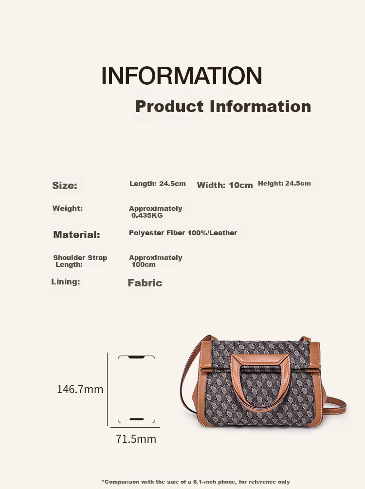 DISSONA Women's Handbag, Monogram Shoulder Bag, Tote Bag, Commuter Bag, Foldable Bag, Monogram Color 5