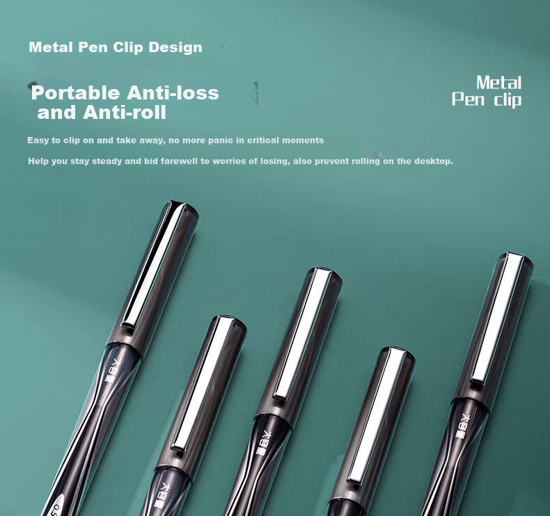 Deli 1600mAh Large Capacity Gel Pen, Direct Liquid Pen, 0.5mm Full Needle Tube, Student Signature Pen, Rollerball Pen, Ink Pen, Black, 12 Pens/box S1600 16