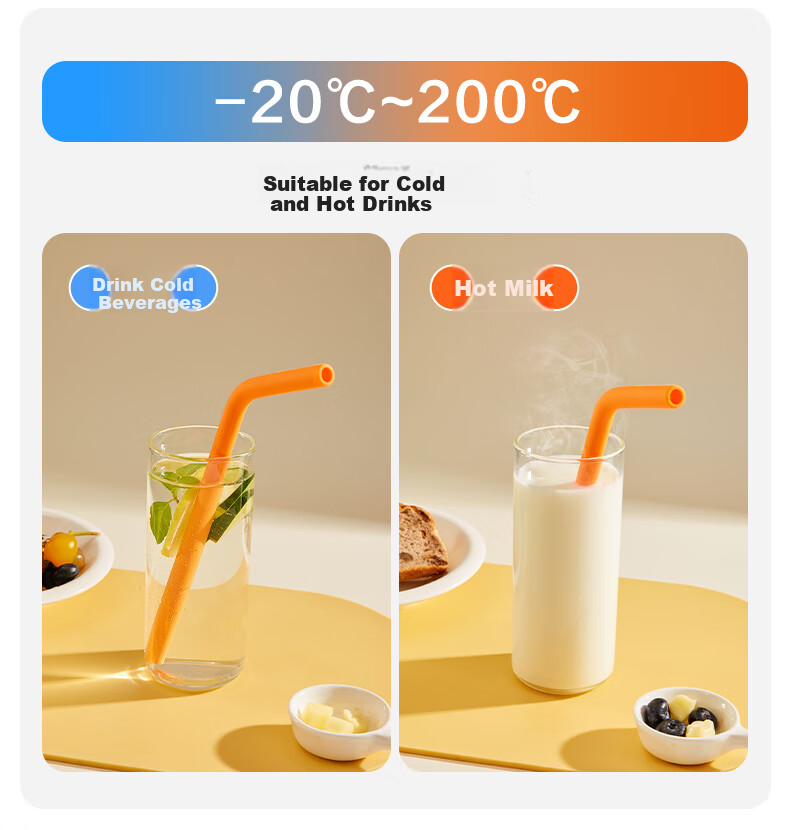 LOCK&LOCK Silicone Straw, Non-Disposable Soft Tube, Baby Drinking Bent Straw, Colored Thick Long Straw, Children's Water Cup Accessory 5