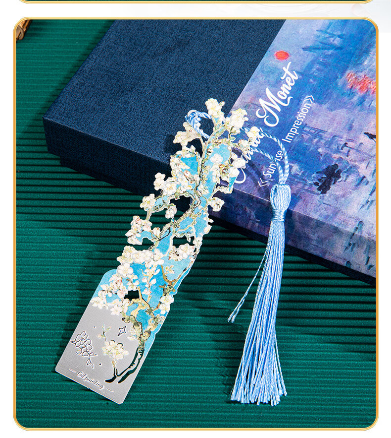 Tianshun Vintage Oil Painting Bookmark High-End Exquisite Metal Van Gogh Bookmark Classical Creative Aesthetic Birthday Gift for Girls Cultural and Creative Student School Opening Reward Simple Packag 15