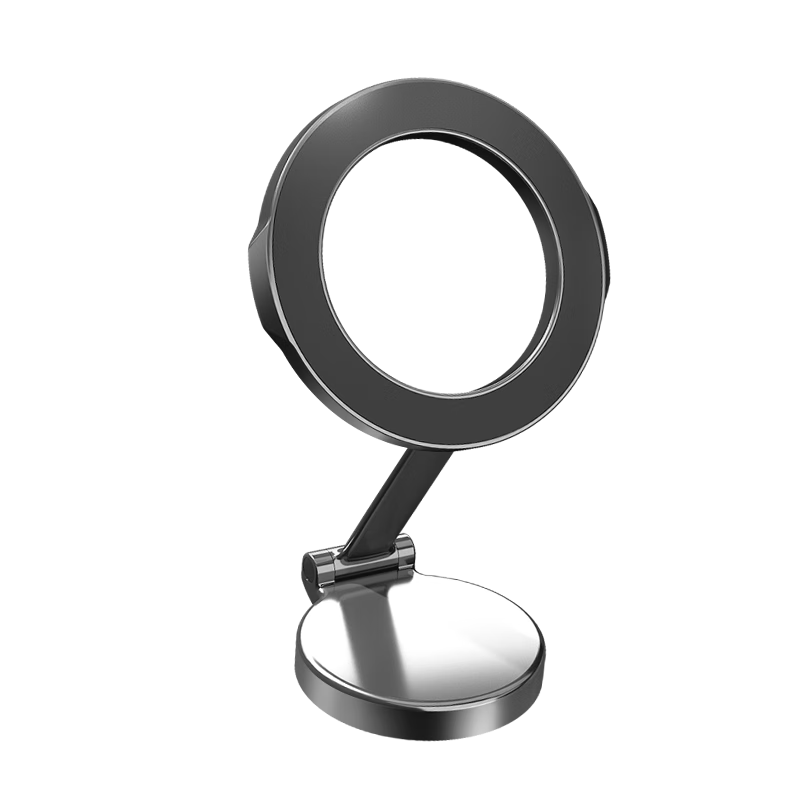 Deli Car Phone Holder with Dual Strong Magnetic Rings, Alloy Material, Adjustable Bend for Horizontal And Vertical Screens, Compatible with Various Vehicle Models