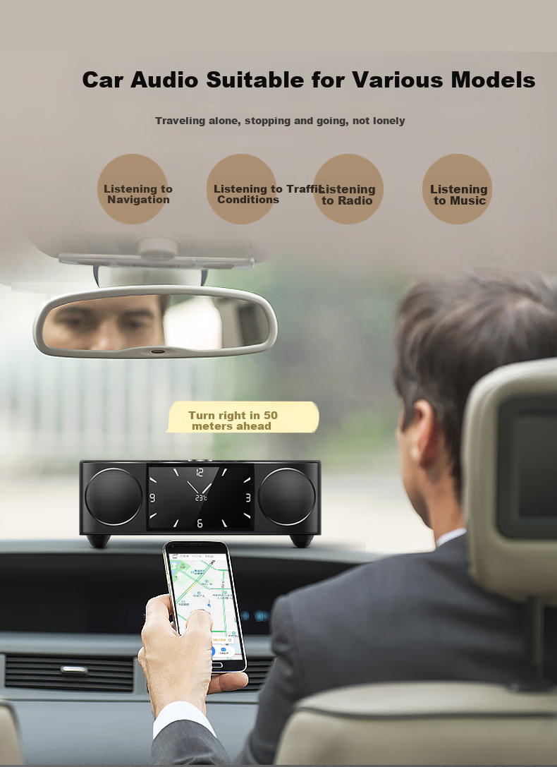 Soaiy Bluetooth Speaker Alarm Radio All-In Computer High-Quality Smart Portable Subwoofer Wireless Music Player with Card Slot LCD S69 Black 8