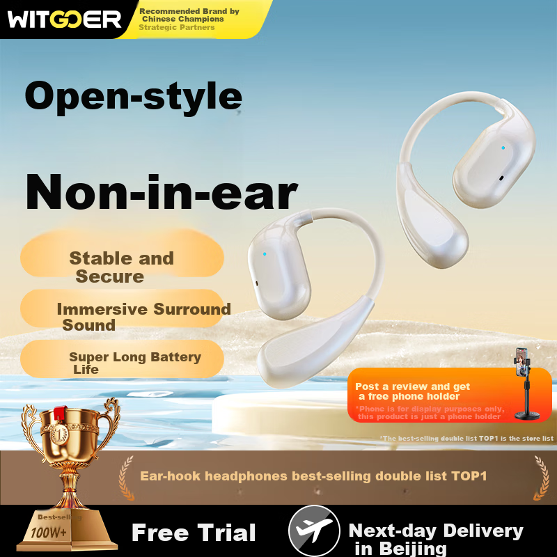 Беспроводные наушники WITGOER Berlin Voice S-86, накладные, с шумоподавлением, Bluetooth 5.4, белый