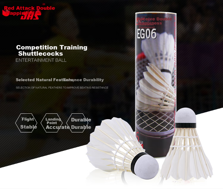 DHS Badminton Shuttlecocks, Beginner Practice Training, Affordable 6-Pack Per Tube 1