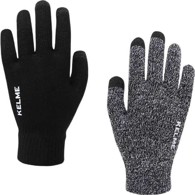 KELME Fleece-Lined Thermal Knitted Touchscreen Gloves Non-Slip Full Palm Sports Cycling Football Running Cold-Resistant