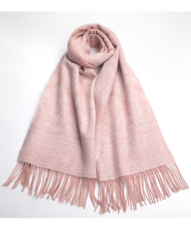 Hengyuanxiang 100% Pure Wool Shawl Women's Autumn Winter Scarf Mom's Birthday New Year Gift Qi Ji Red 4