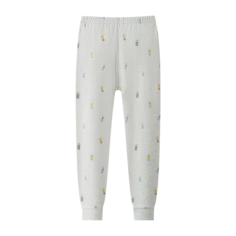 Hengyuanxiang Children's Autumn Long Johns, Boys' Youth Thin Cotton Printed Base Layer Pants, Single High-Waist Cotton Thermal Underwear