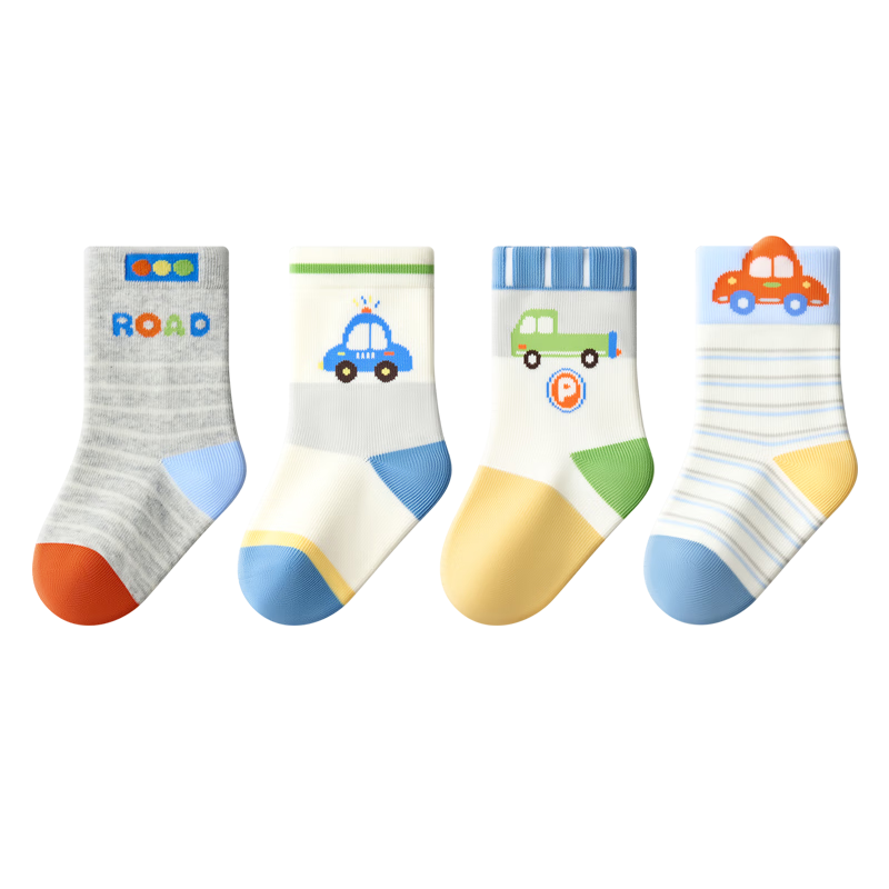 Baby Newborn Socks Spring and Autumn A-Class Pure Cotton Boys Seamless Mid-Calf Socks Non-Restrictive Children's Cotton Socks