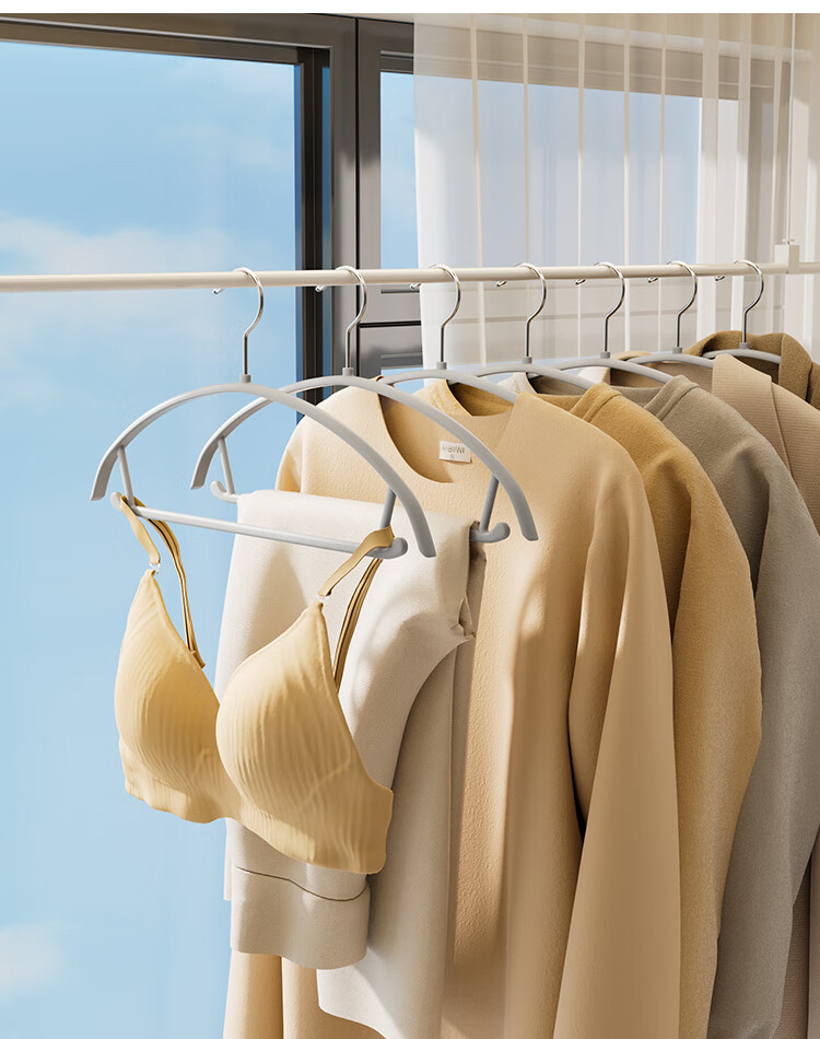 Bonny Home Eco-friendly Resin Rubber Coated Hangers Apricot Color 5-Pack 9