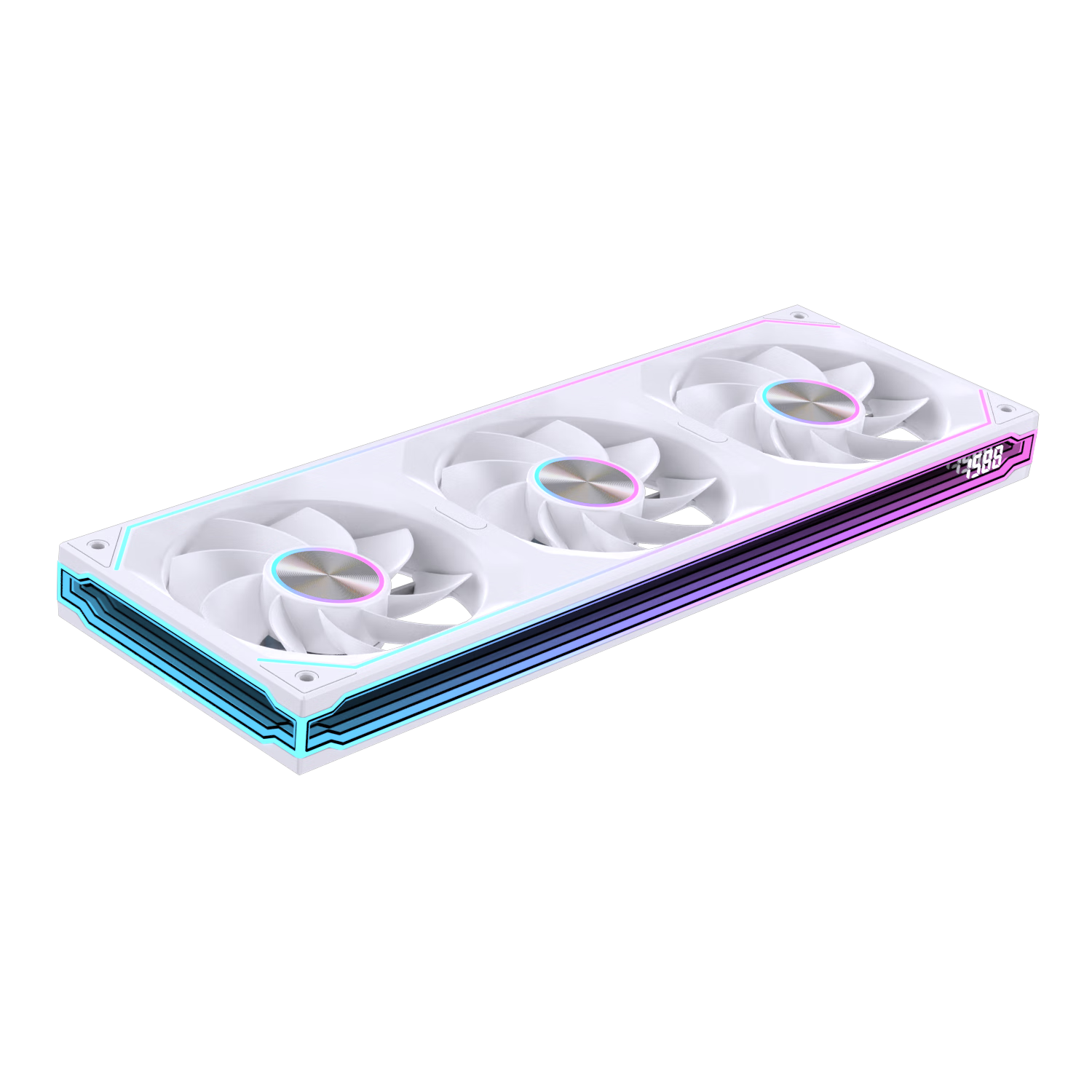 Raleigh Cool Linked PRO360 Integrated Building Block Fan Water Cooling White Reverse Blade 12cm Case Fan Infinite Mirror Digital ARGB Sync PWM Speed Control Silent Desktop Computer Fan