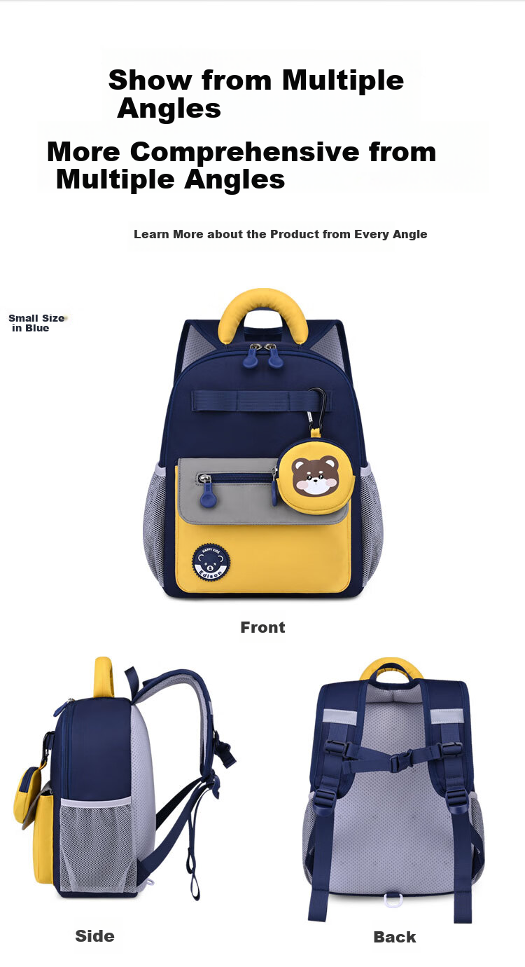 Edison Kindergarten Backpack for Preschoolers, Elementary School Students, Children's Outdoor Study And Travel, Small Backpack 2428-1 19