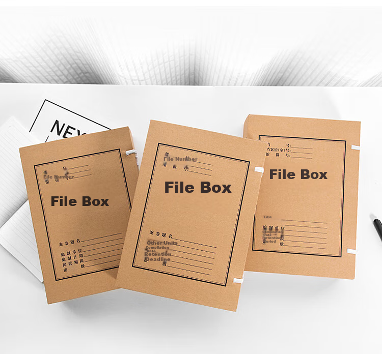 GuangBo (Guangbo), 10 Pieces, 20mm Widened Raw Pulp, 500g High-Quality Kraft Paper File Box, Thickened Document Storage Box, Financial Voucher Box, Office Supplies A88007 8
