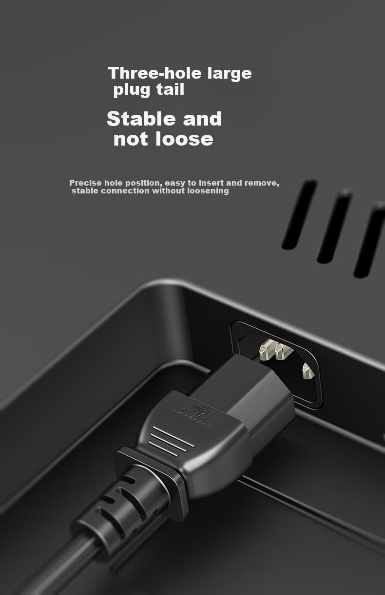 BURLEFRAN National Standard 3C Certified Power Cord, Three-Prong Three-Core I-Shaped Tail Computer Desktop Host, Universal Monitor, Rice Cooker Printer Connection Cable 3 Meters 3