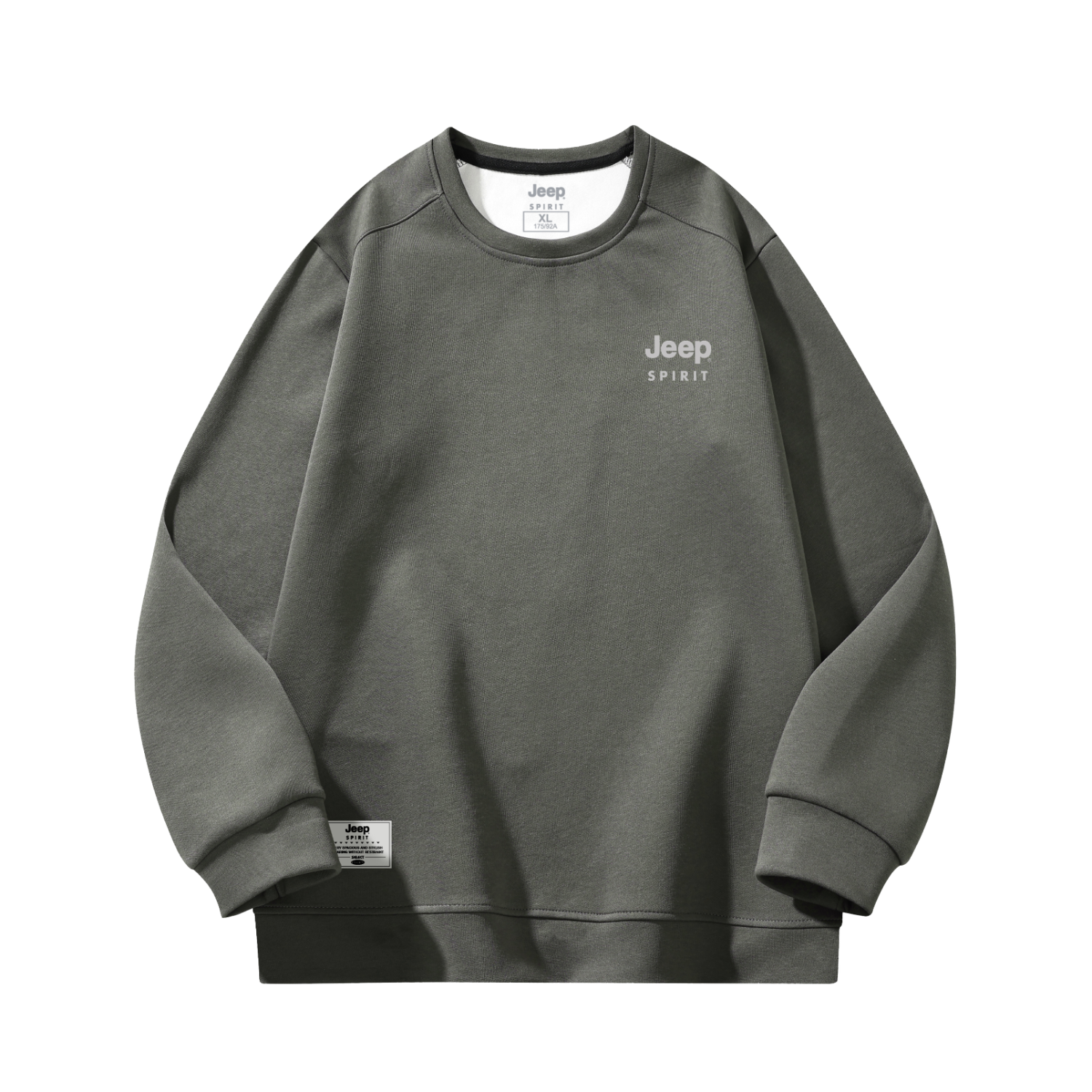 JEEP SPIRIT Men's Winter Fleece-Lined Crewneck Long Sleeve T-Shirt Loose Warm Slim Fit Base Layer Shirt